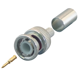 BNC Male Crimp-on Connector 3-Pc BNC Male, Crimp-on, Coupler, adapter, extender, BNCT, CCTV, Coaxial